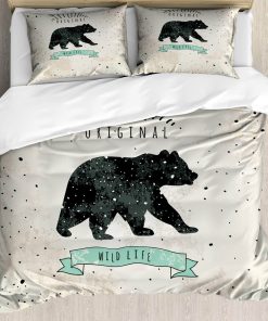 Juego de Funda Nórdica Ambesonne Bear, Tema de Vida