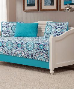 Juego de colcha acolchada de 5 piezas para cama diurna