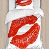 Juego de Funda Nórdica Ambesonne Kiss, Estampado de Labios