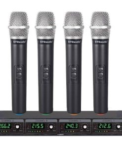 Sistema de 4 micrófonos inalámbricos de mano GTD Audio,