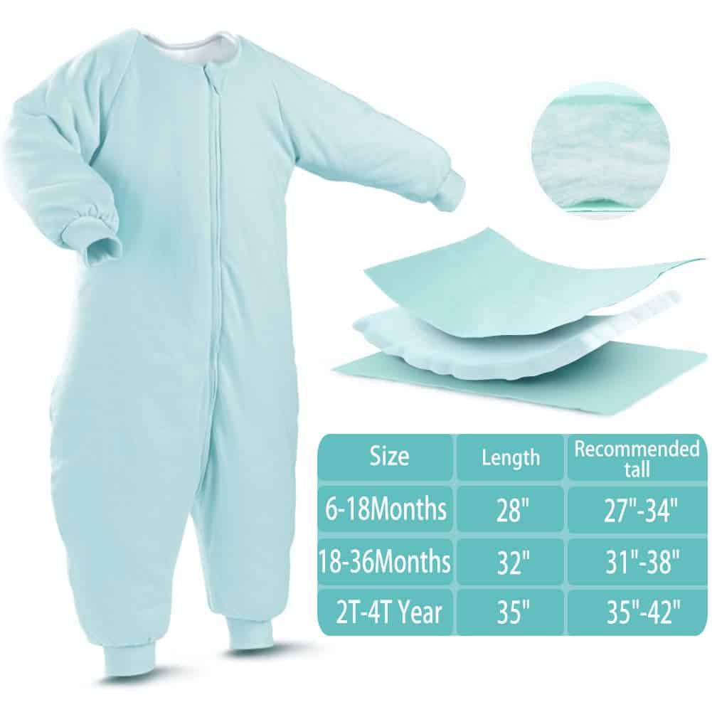 Saco de Dormir para Bebé con Pies Invierno, Manta Usable - Imagen 3