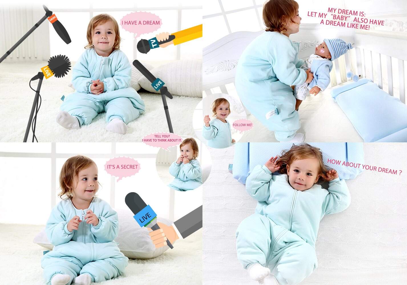 Saco de Dormir para Bebé con Pies Invierno, Manta Usable - Imagen 8