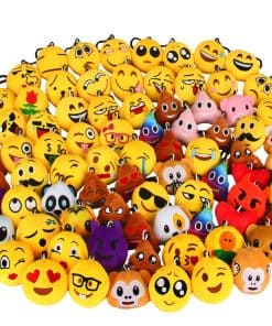 Dreampark 80 Pack Mini Llavero de Emoticonos de Peluche,