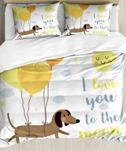 Juego de Cubierta de Edredón Ambesonne I Love You, Perros