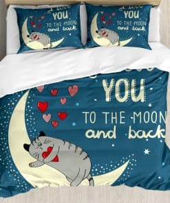 Juego de Funda Nórdica Ambesonne I Love You, Gato Dormilón