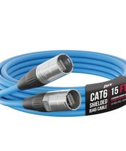 Cable Ethercon CAT6 blindado de 15 pies LyxPro - Cable RJ45