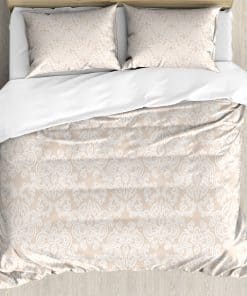 Lunarable Juego de Funda Nórdica Crema, Diseño Simétrico