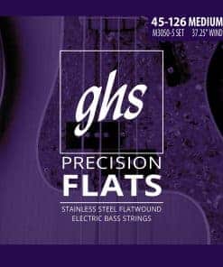 Cuerdas GHS, Bajo de 5 Cuerdas Precision Flats, Acero