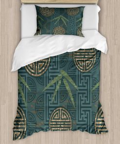 Juego de Funda Nórdica Ambesonne Folk Art, Composición de