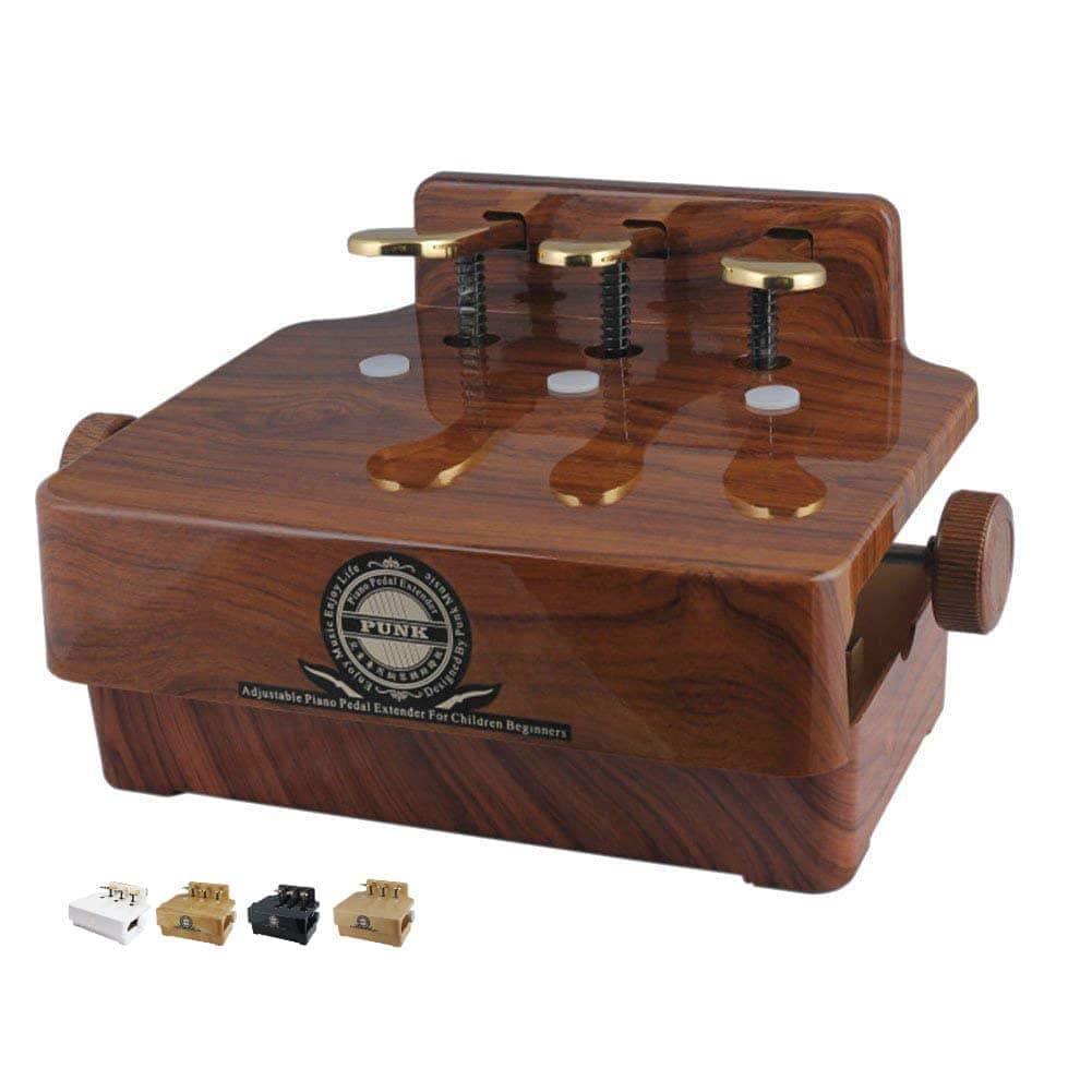 Soarun Pedal Extensor Ajustable para Piano (Madera de Rosa)