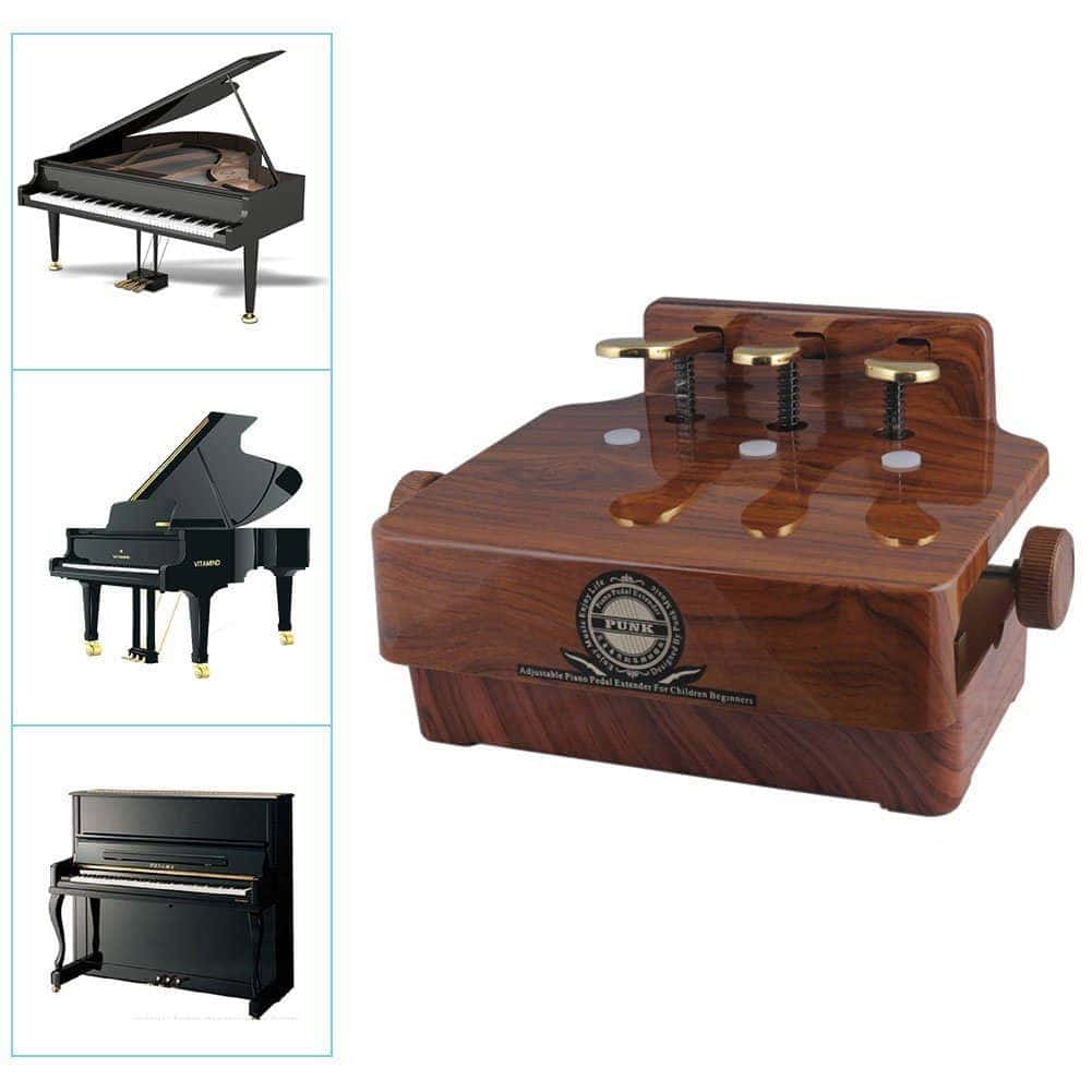 Soarun Pedal Extensor Ajustable para Piano (Madera de Rosa) - Imagen 3