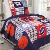 Elegante Casa Multicolor Azul Rojo Blanco Naranja Patchwork