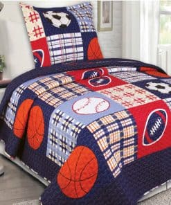 Elegante Casa Multicolor Azul Rojo Blanco Naranja Patchwork