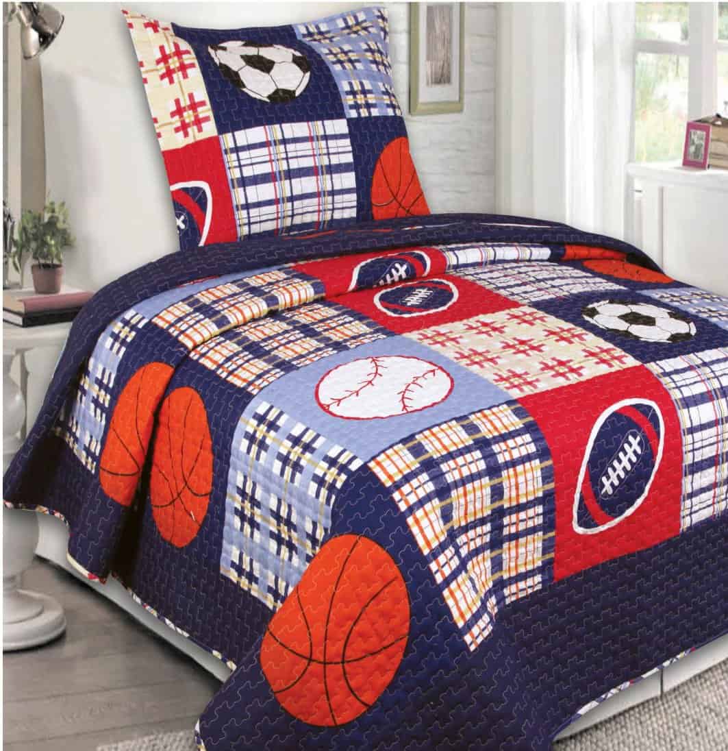 Elegante Casa Multicolor Azul Rojo Blanco Naranja Patchwork