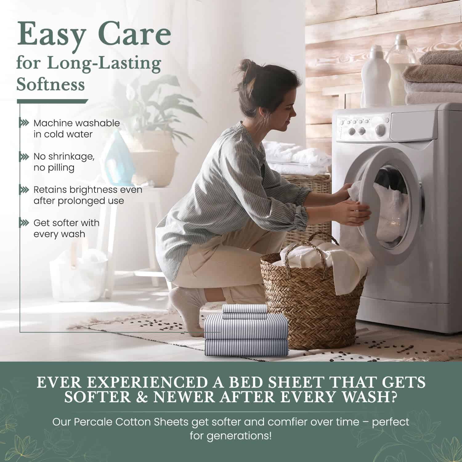 Juego de Sábanas de Algodón 100% Feather & Stitch, 300 - Imagen 9