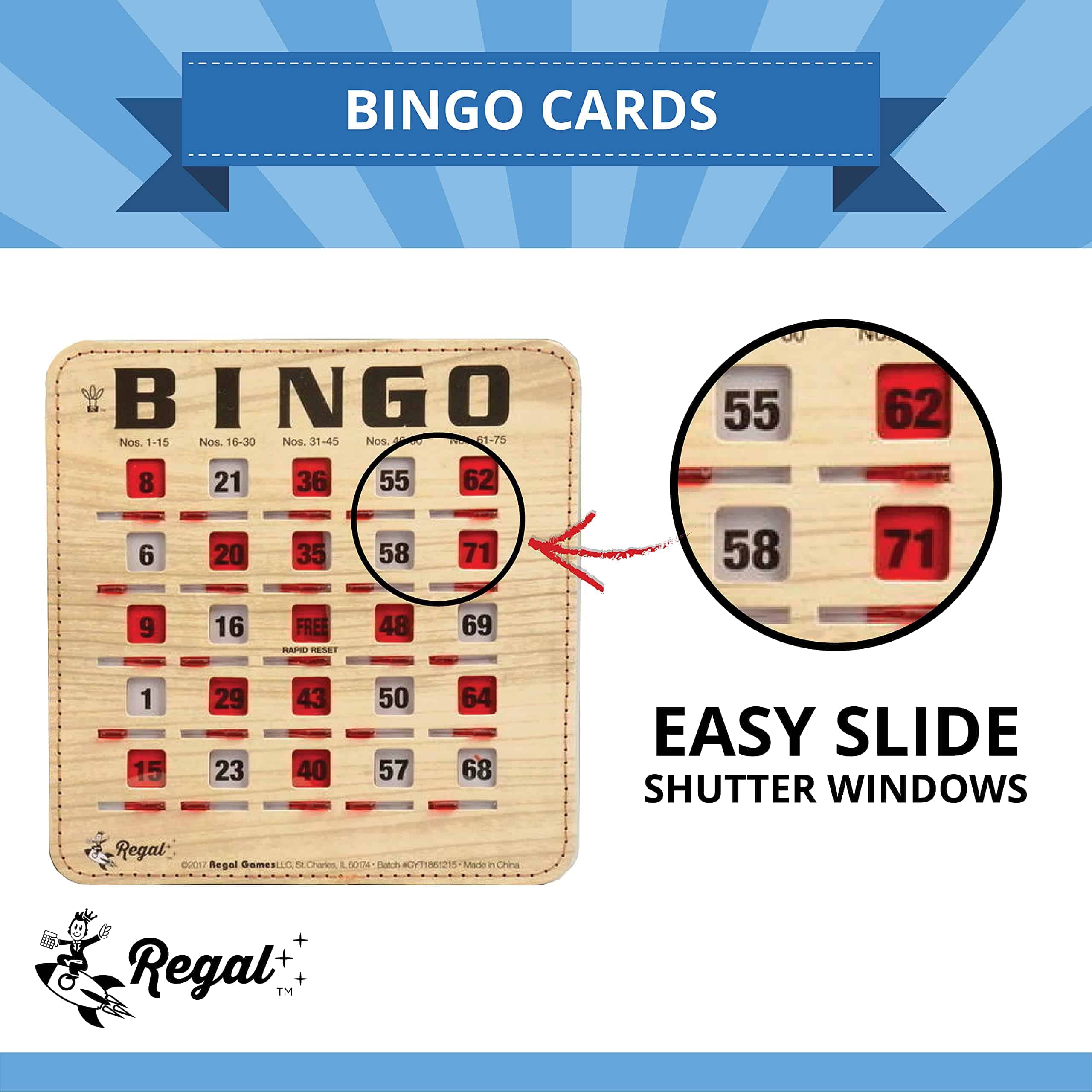 Tarjetas de Bingo Regal con Ventanas -00 Piezas - Imagen 4
