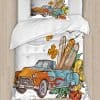 Lunarable Vintage Hawaii Juego de Funda Nórdica, Coche