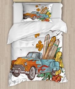 Lunarable Vintage Hawaii Juego de Funda Nórdica, Coche