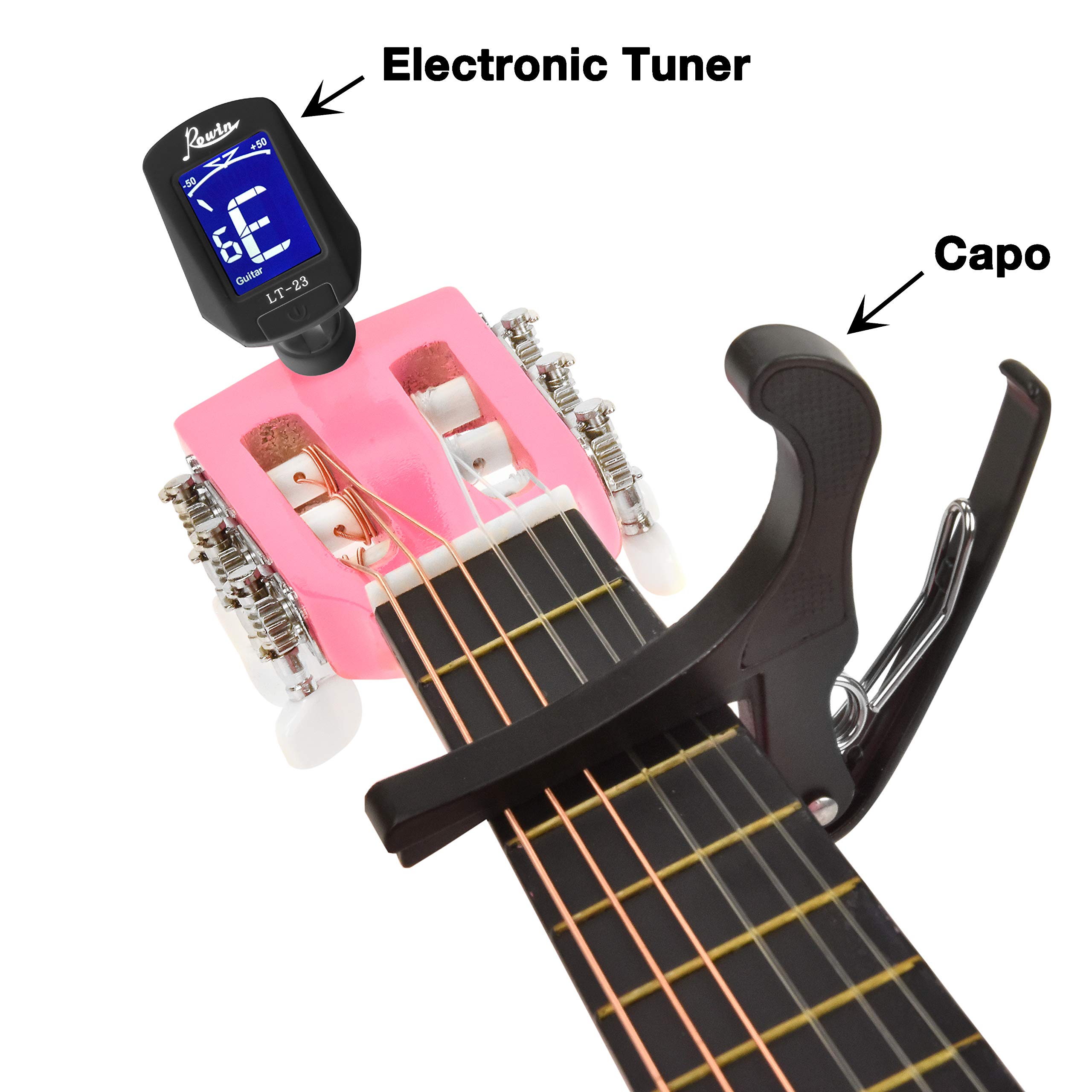 ¡NUEVO! Guitarra de Madera Rosa de 30" para Zurdos Con - Imagen 4