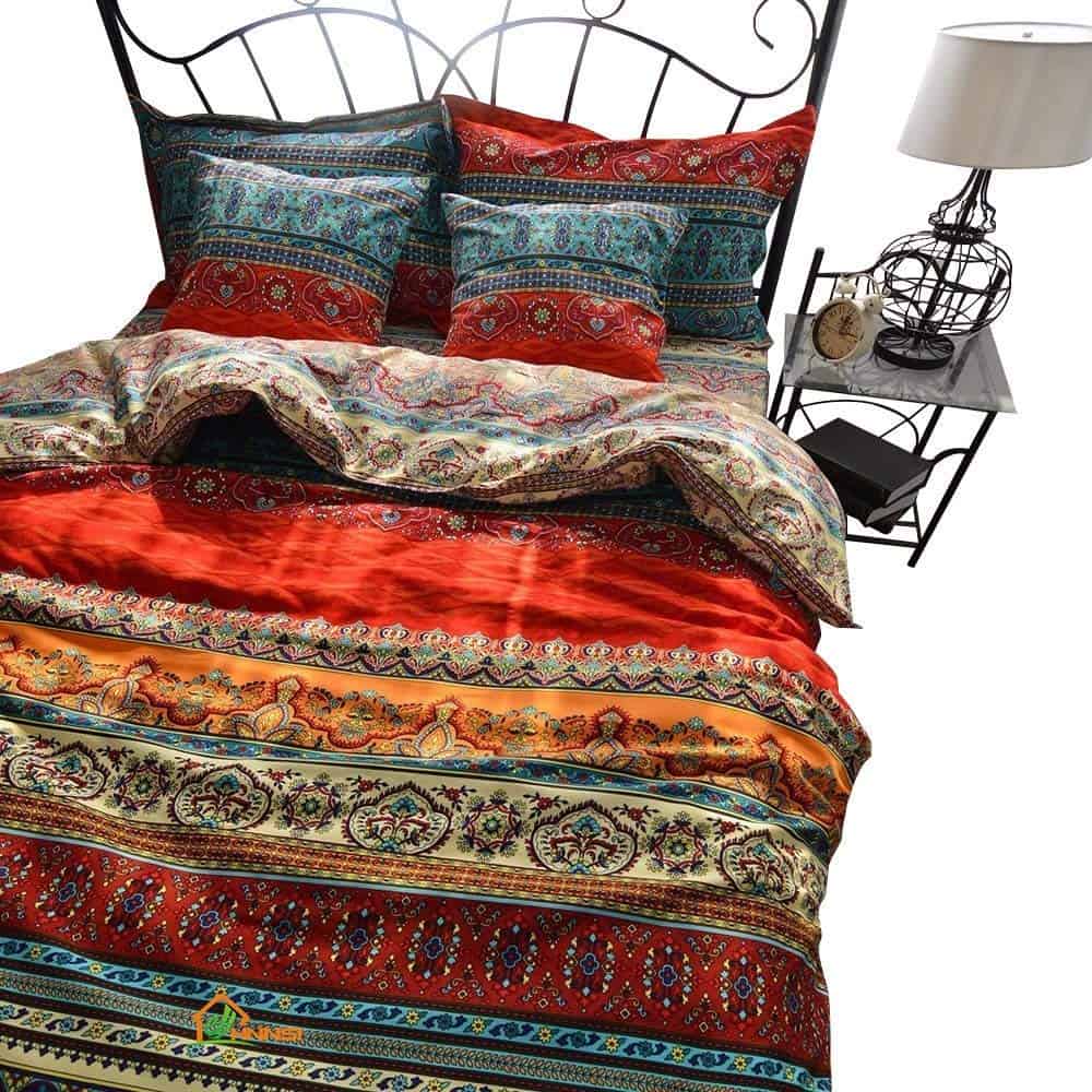 Juego de Ropa de Cama a Rayas Exóticas Bohemias Tamaño