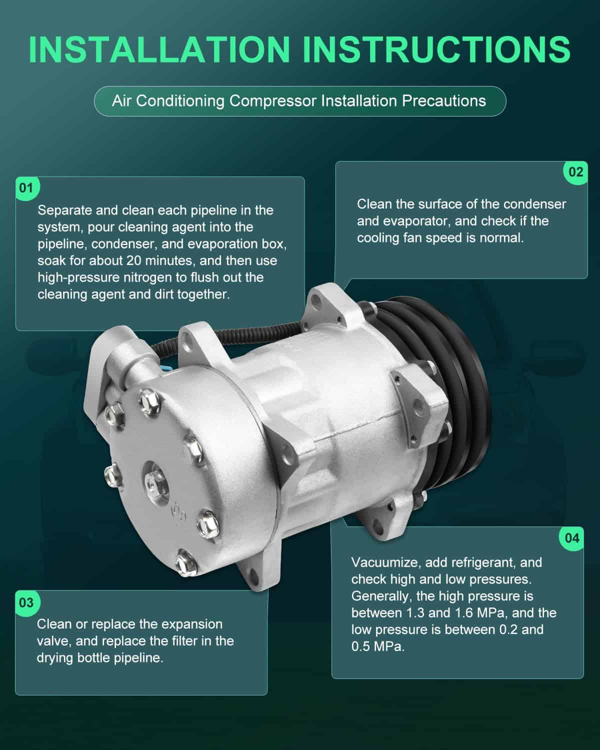 Compresor de Aire Acondicionado SCITOO CO 4696C para - Imagen 8
