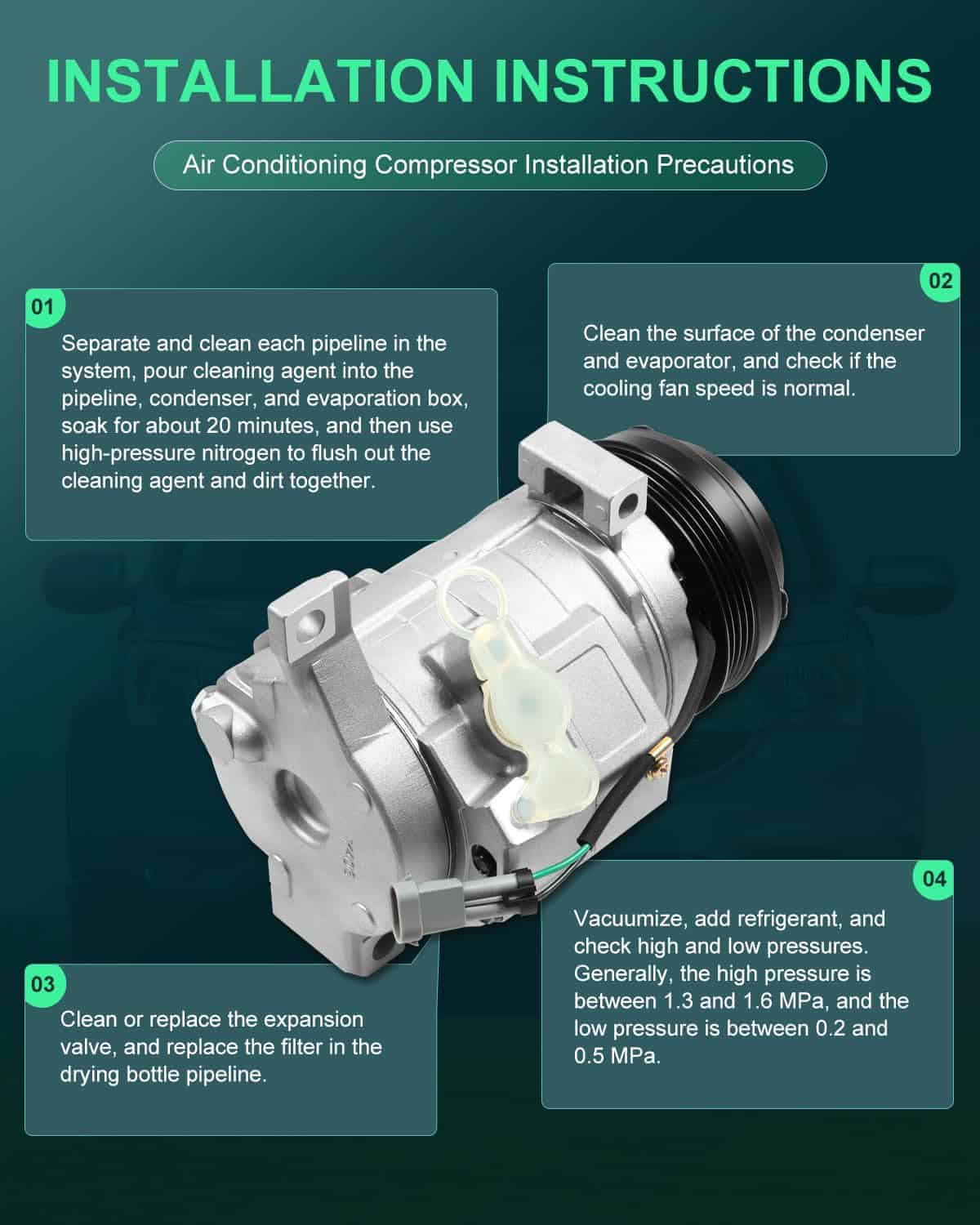 Compresor de Aire Acondicionado SCITOO para Chevrolet - Imagen 8