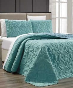 Juego de Colcha Reversible 3 Piezas de Playa Tropical con