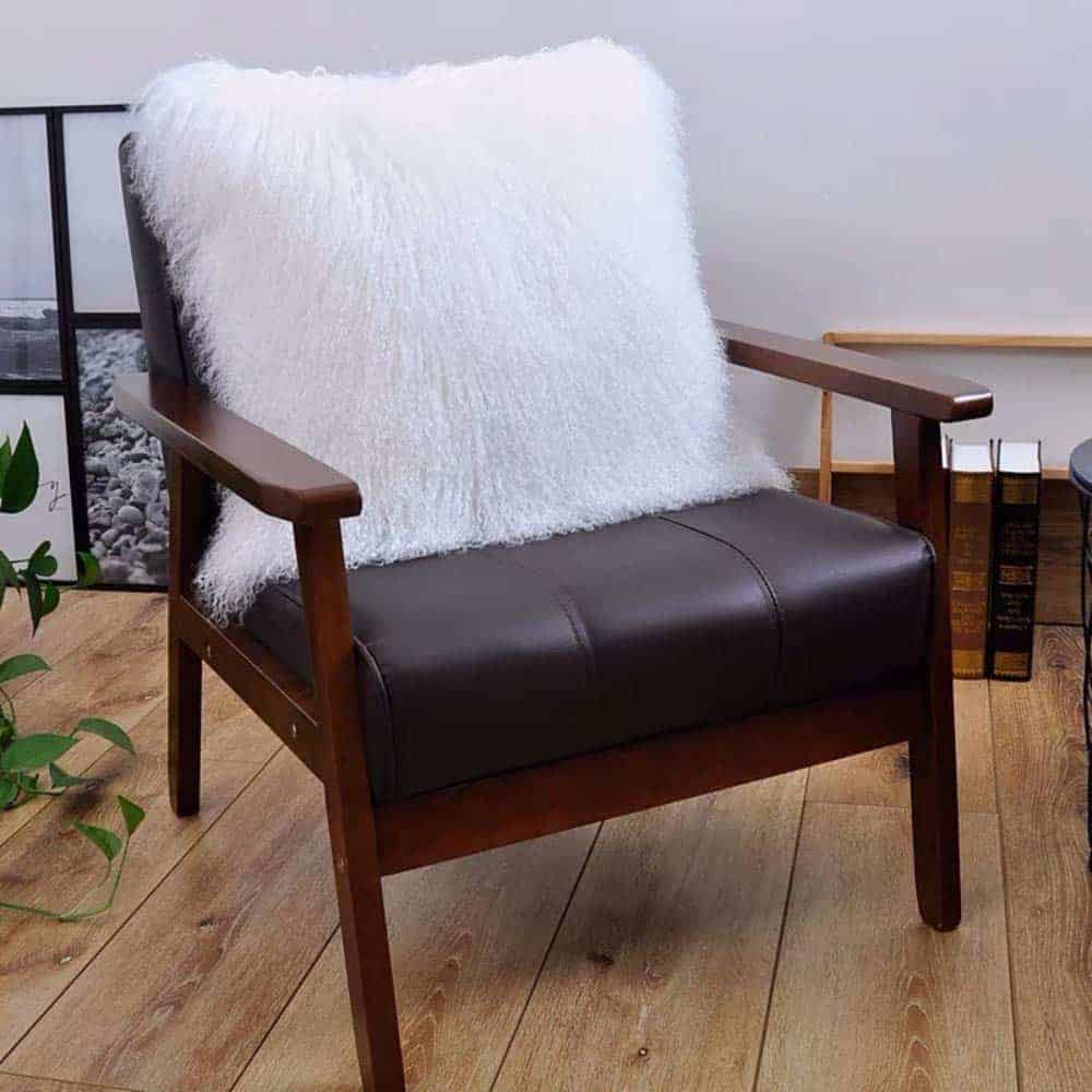 Funda de cojín/de almohada de piel de cordero -Blanco - Imagen 9