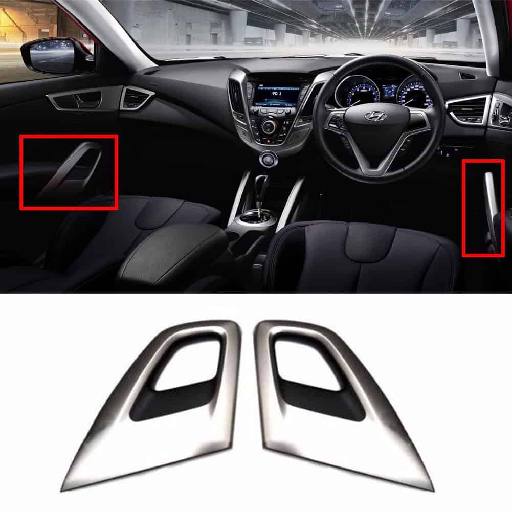 Juego de manija de agarre de puerta interior color plata LH