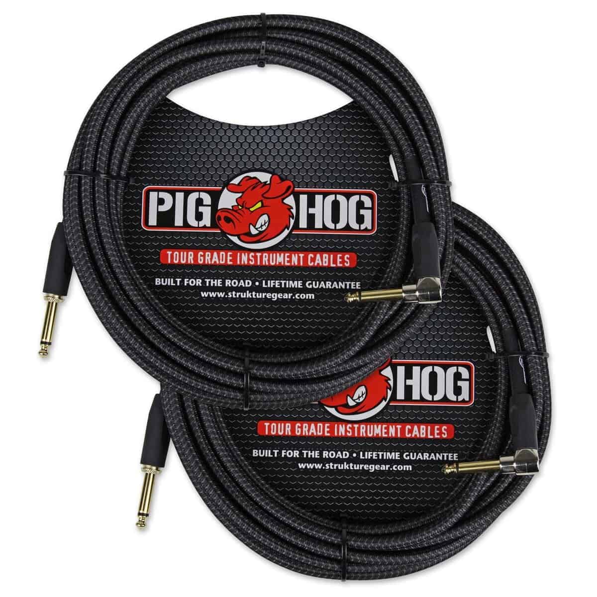 Cable de Instrumento Tejido Pig Hog PCH20BKR, 20 pies