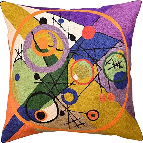 Funda de Almohada Contemporánea Kashmir Designs Kandinsky -