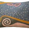 Funda de almohada lumbar azul Kashmir Designs Klimt Art
