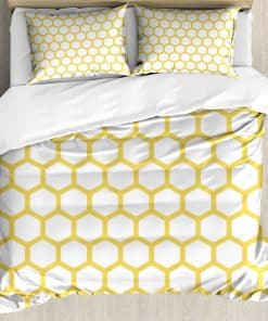 Juego de Funda nórdica Amarilla y Blanca de Ambesonne,