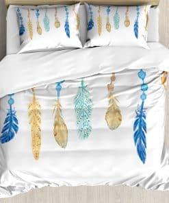 Juego de Funda nórdica Ambesonne Feather, Plumas de Pájaros