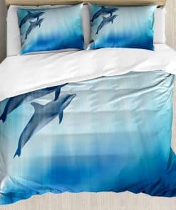 Juego de Funda nórdica Ambesonne Dolphin, Escena submarina