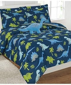 Set de Edredón Fancy Linen Dinosaurios Azul Claro Azul Gris