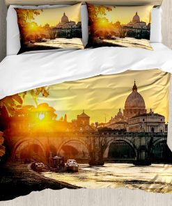 Juego de Funda Nórdica Ambesonne Fall, Atardecer en el Río