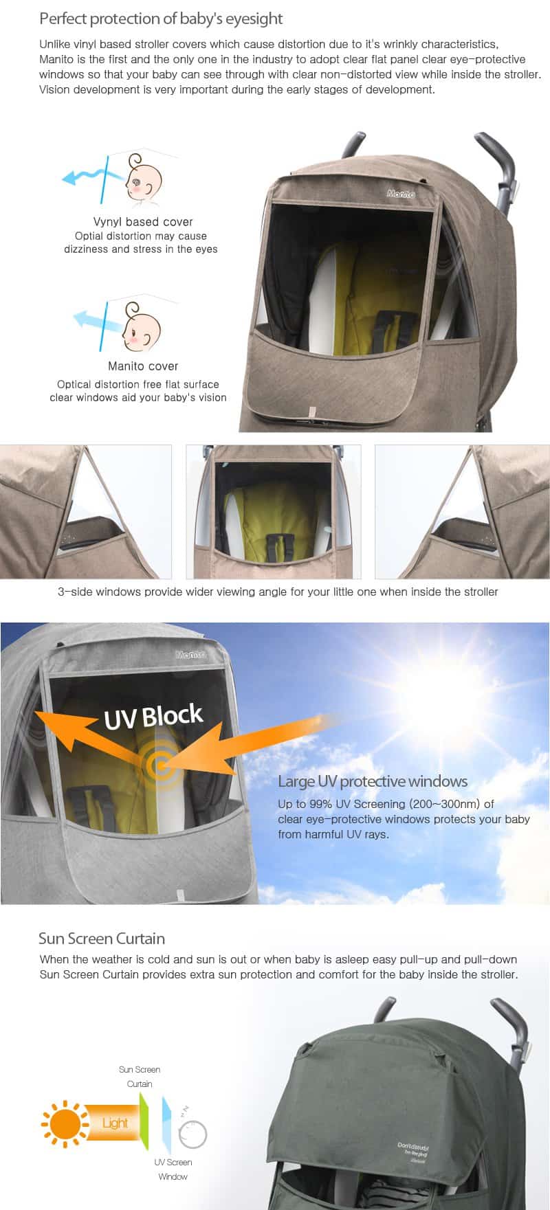 Protector para lluvia Manito Melange Alpha para cochecito - Imagen 5