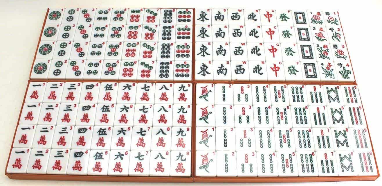 Juego de Mahjong chino filipino con fichas numeradas. 144 - Imagen 3