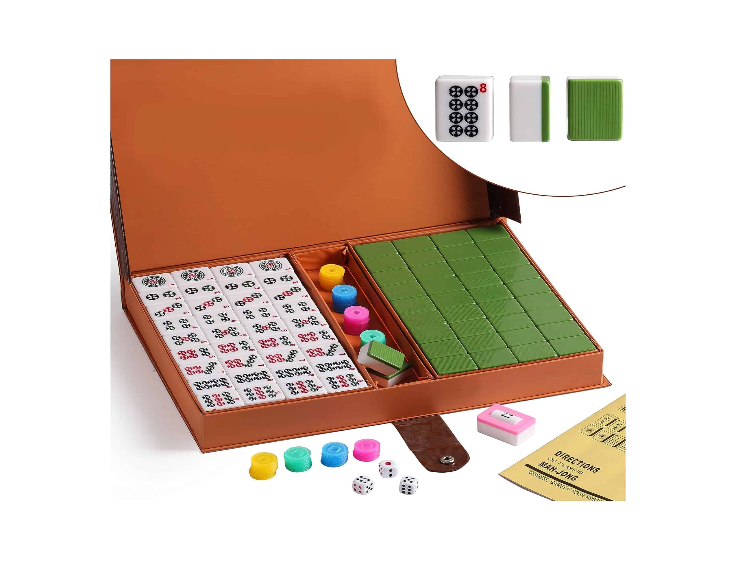 Juego de Mahjong chino filipino con fichas numeradas. 144