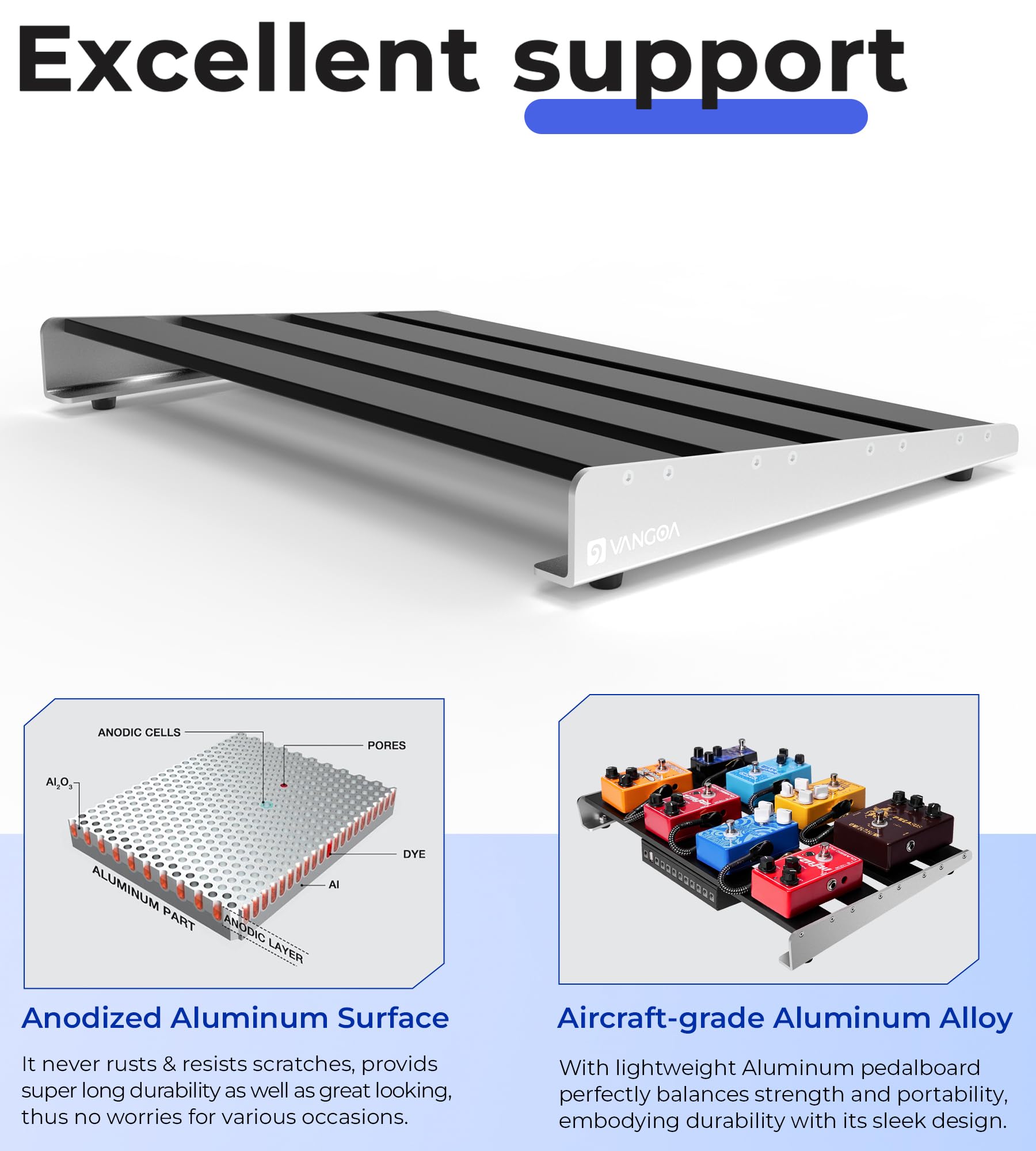 Vangoa Pedalera de Guitarra con Estuche, Aleación de - Imagen 3