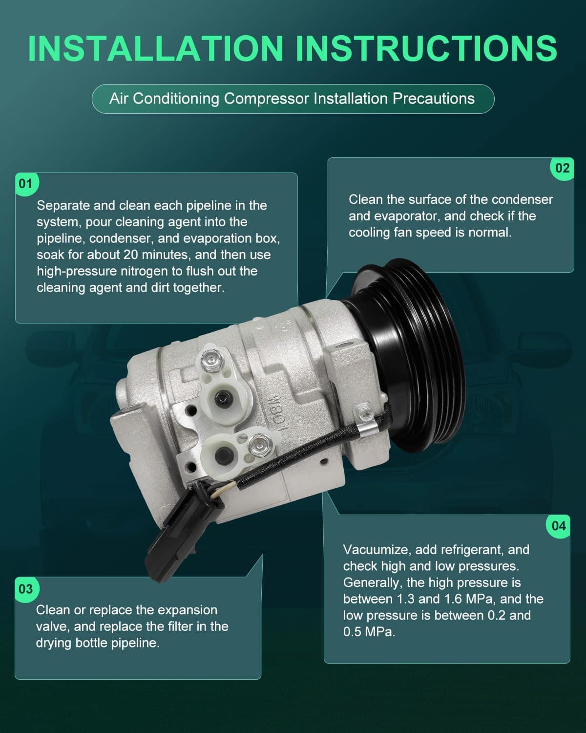 Compresor de Aire Acondicionado SCITOO CO 27001C para - Imagen 8
