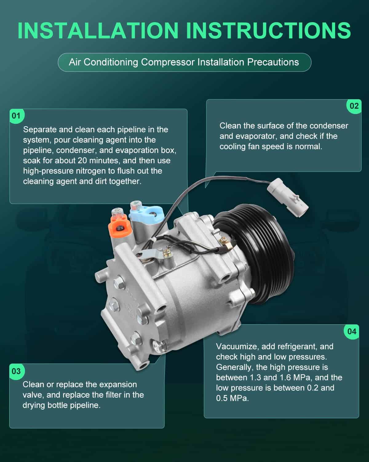 Compresor de Aire Acondicionado SCITOO CO 4976AC para - Imagen 8