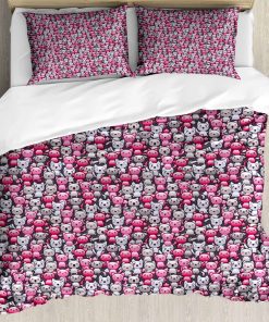 Juego de Funda de Edredón de Gatos Ambesonne, Patrón de