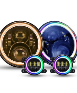 SUPAREE Faros LED redondos RGB de 7 pulgadas y luces