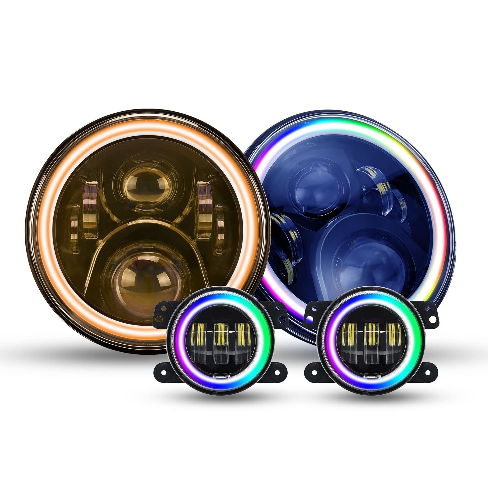 SUPAREE Faros LED redondos RGB de 7 pulgadas y luces