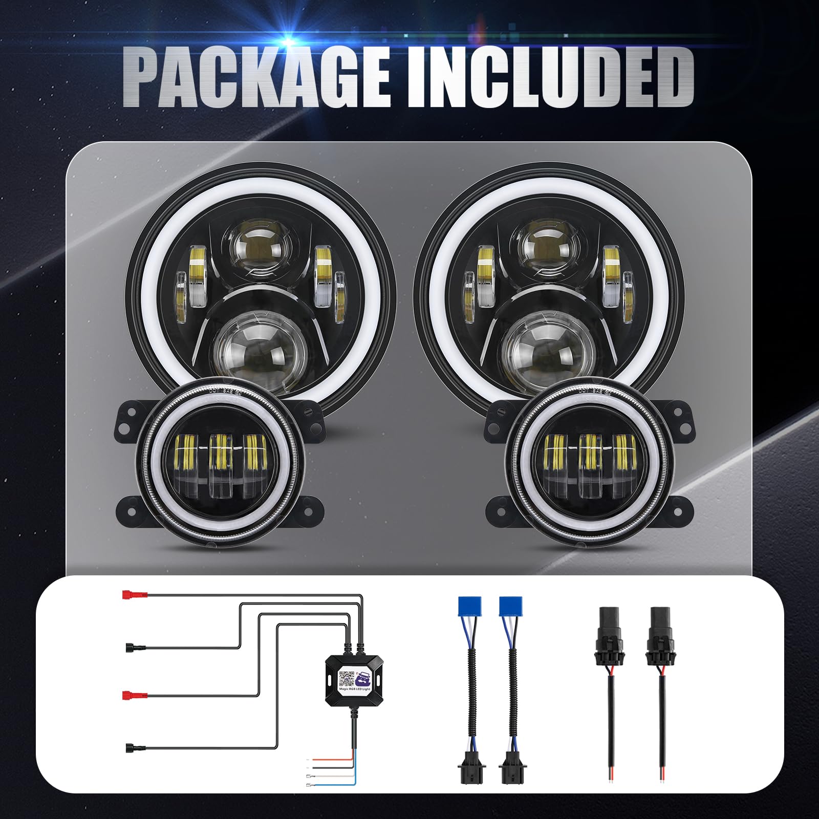 SUPAREE Faros LED redondos RGB de 7 pulgadas y luces - Imagen 8