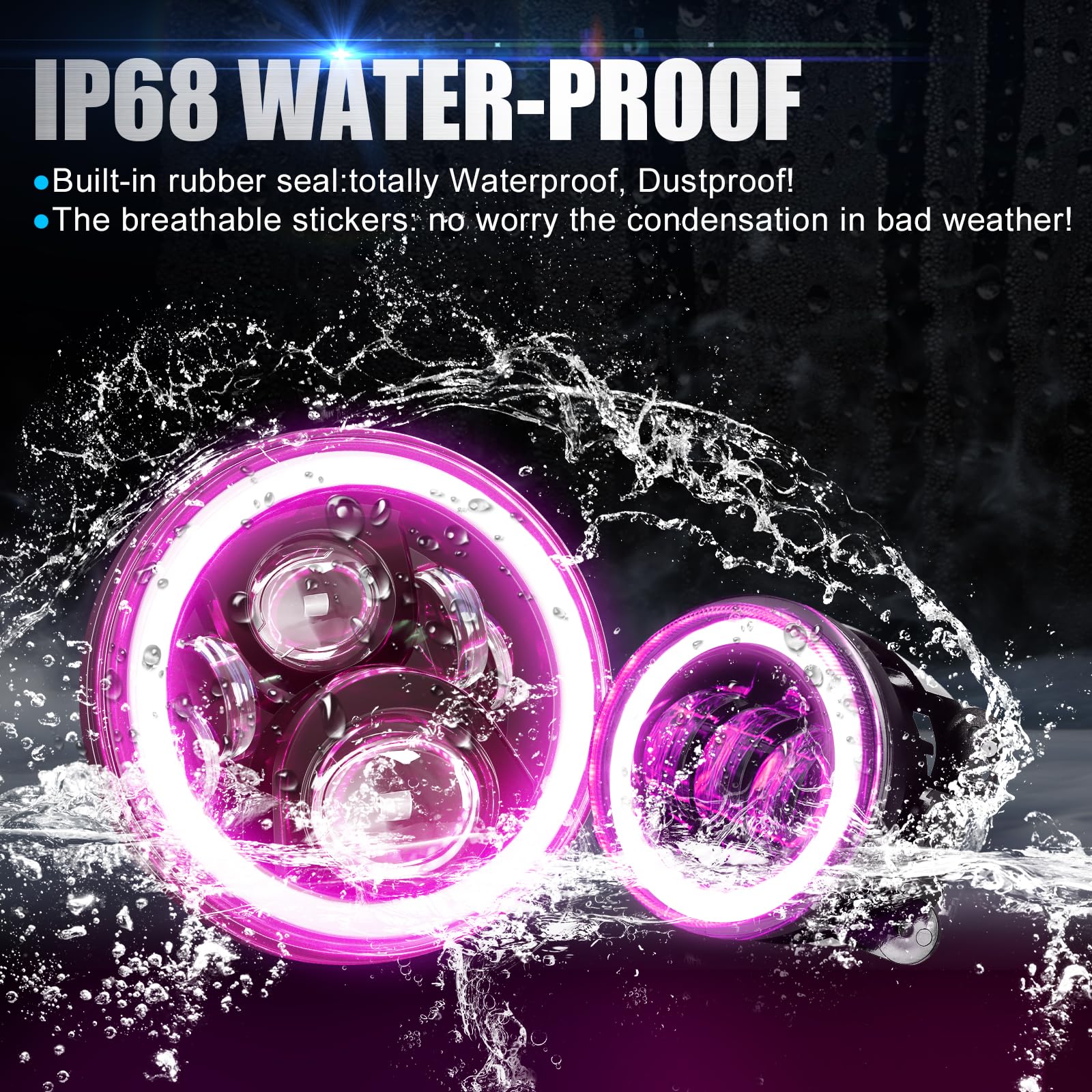 SUPAREE Faros LED redondos RGB de 7 pulgadas y luces - Imagen 7