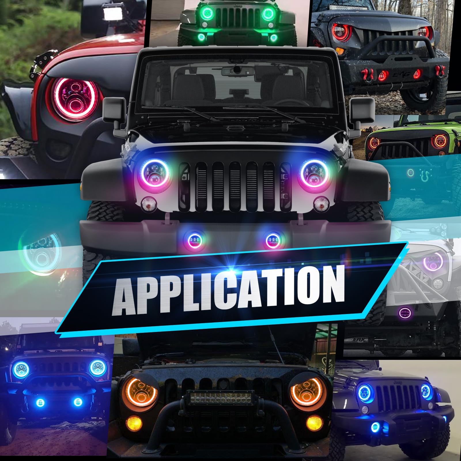 SUPAREE Faros LED redondos RGB de 7 pulgadas y luces - Imagen 9