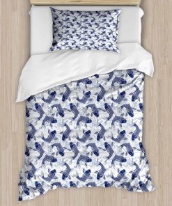 Juego de Funda Nórdica Ambesonne Fish, Patrón de Carpas